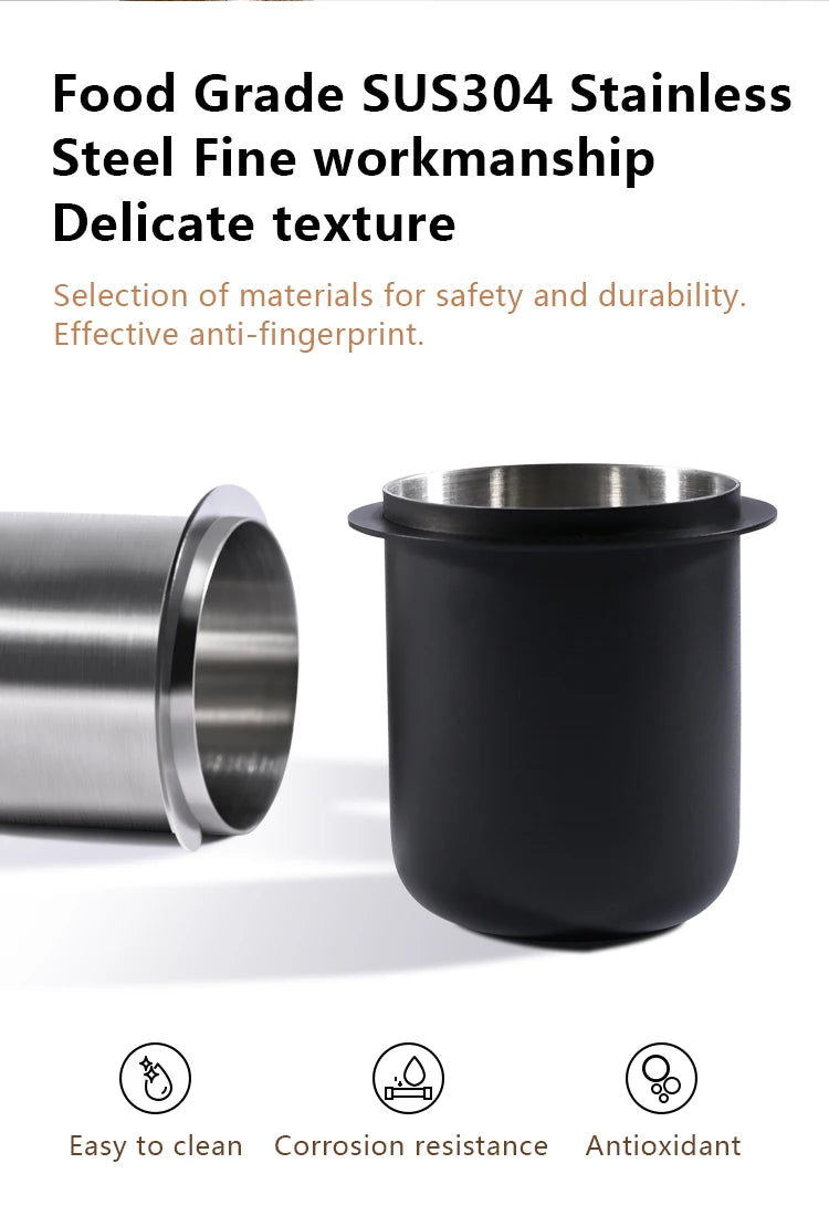 58mm Dosing Cup Sniffing Mug 304 Stainless Steel Coffee Dosing Cup Compatible with 58mm Espresso Portafilters Coffee Accessories