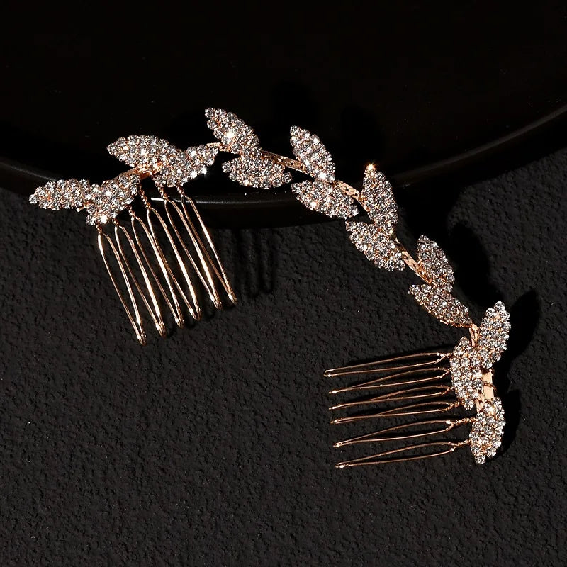 Bridal Hair Comb Pearl Tiaras for Women Wedding Hair Accessories Fashion Flower Hairpin Girl Lady Hairband Marriage Hair Jewelry