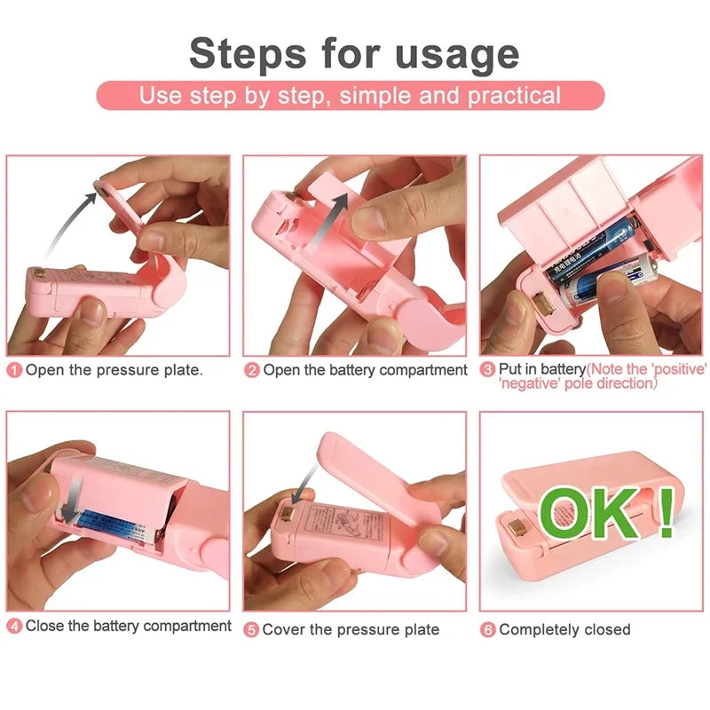 Portable Mini Heat Sealer Handheld Plastic Snack Bag Sealer Household Food Storage Packaging Sealing Machine