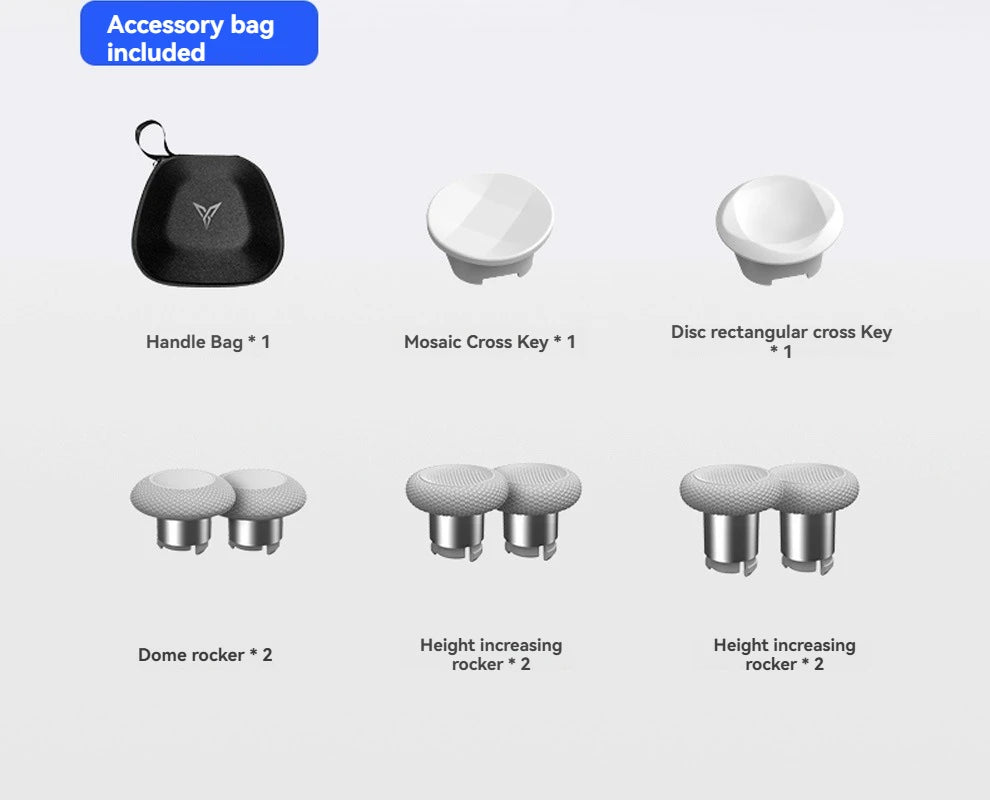 Flydigi Apex 5 Accessories Kit for Gamepad Controller: Replacement Sticks, Phone Holder, Buttons, Storage Bag, Charging Dock