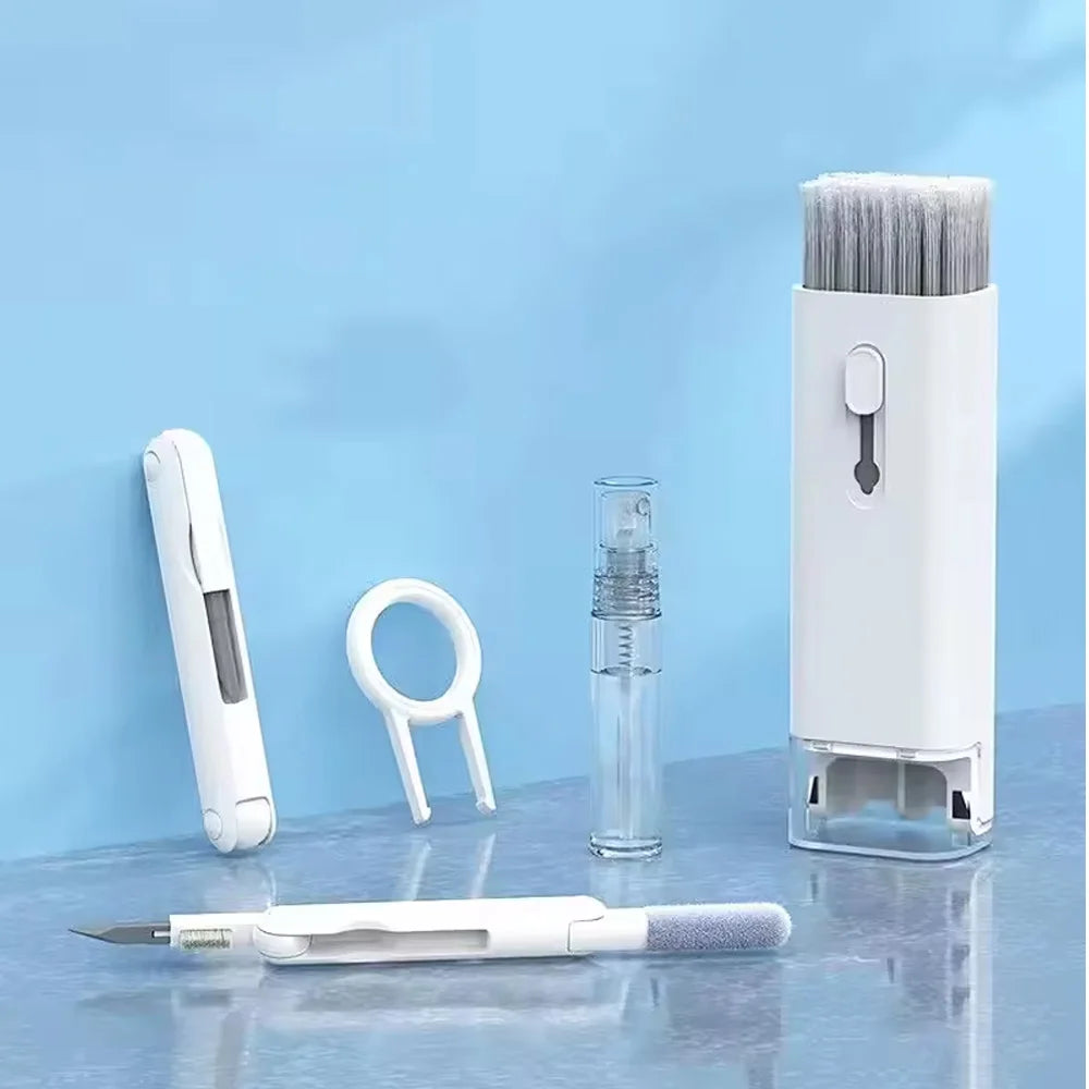 7-in-1 Keyboard Cleaning Kit Laptops Cleaner with Keycap Puller Multifunctional Screen Brush Set for Phone Airpods Earphone