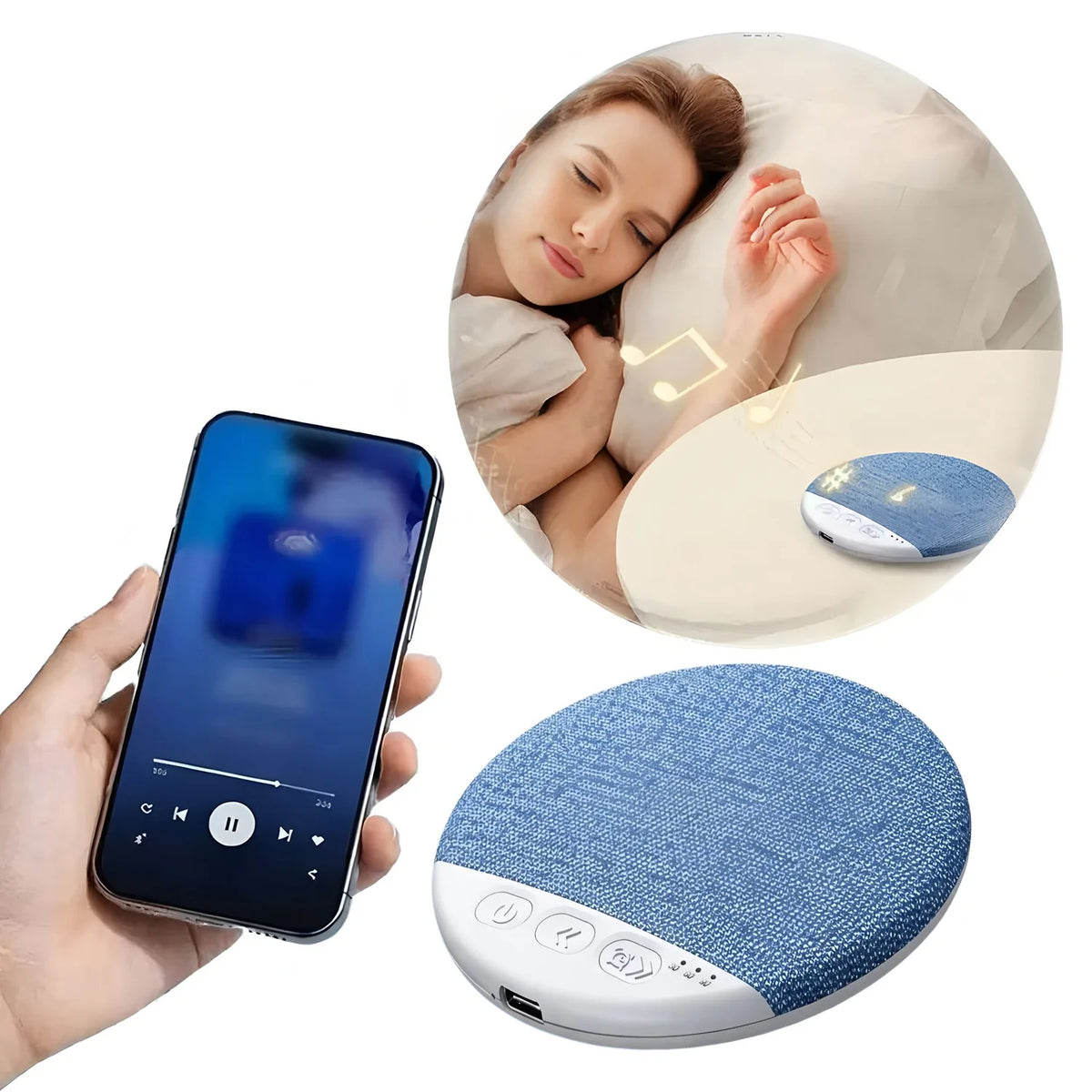 Under Pillow Three Different Styles Mini Bluetooth Speaker Hifi Stereo Sound Machine White Noise  For Bedroom Sleep