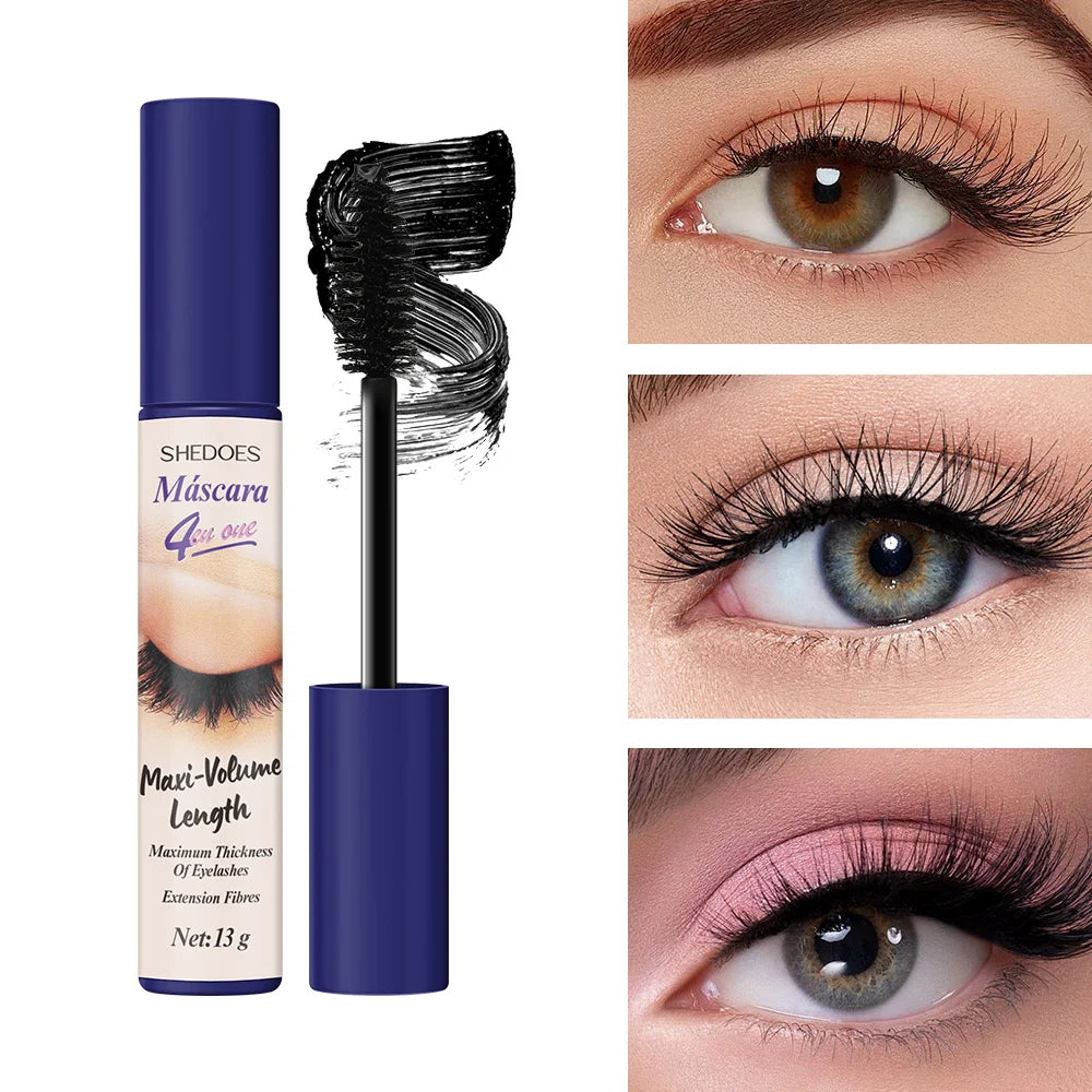 4D mascara is long-lasting, slender, curled and dense, waterproof, sweat-proof and non-smudging.