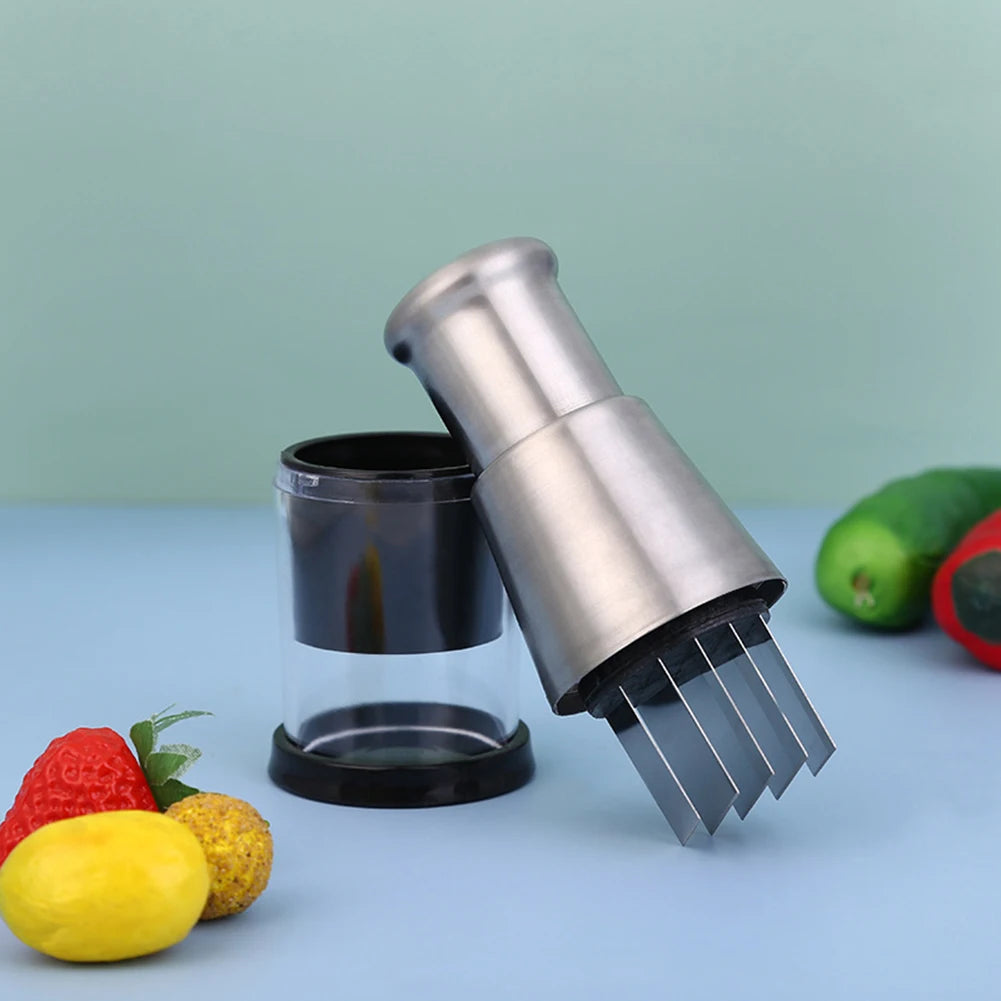 Stainless Steel Manual Hand Chopper Kitchen Tools Garlic Chopper Vegetable Slicer Mini Mincer Crusher for Garlic Ginger Herb Nut