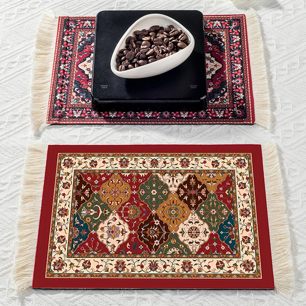 1pc Coffee Mat, Bohemian Style Coffee Pad Cup Mat, Multi-purpose Anti-slip Placemat, Coaster Coffee Accessories