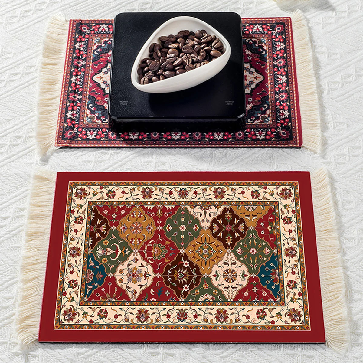 1pc Coffee Mat, Bohemian Style Coffee Pad Cup Mat, Multi-purpose Anti-slip Placemat, Coaster Coffee Accessories