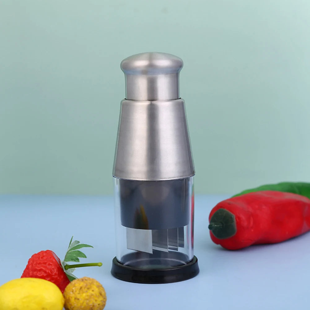 Stainless Steel Manual Hand Chopper Kitchen Tools Garlic Chopper Vegetable Slicer Mini Mincer Crusher for Garlic Ginger Herb Nut