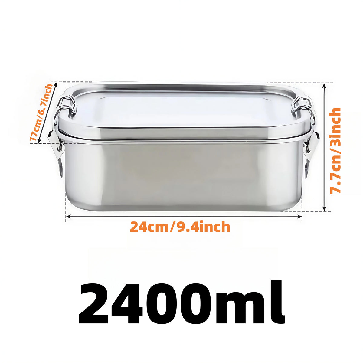 304 Stainless Steel Lunch Box Airtight Leakproof Bento Box 1/2 Layer Meal Prep Food Storage Containers with Locking for Adults