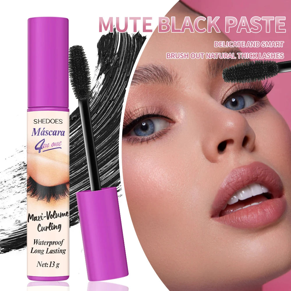 4D mascara is long-lasting, slender, curled and dense, waterproof, sweat-proof and non-smudging.