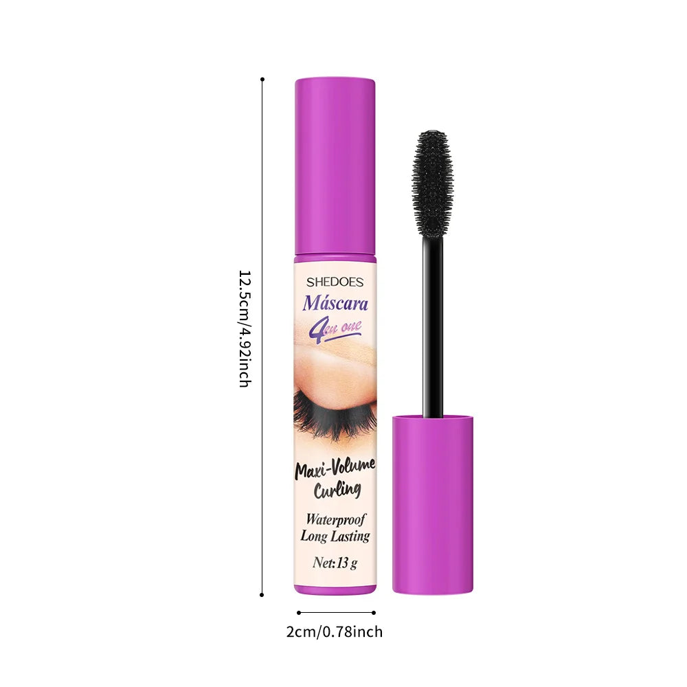 4D mascara is long-lasting, slender, curled and dense, waterproof, sweat-proof and non-smudging.