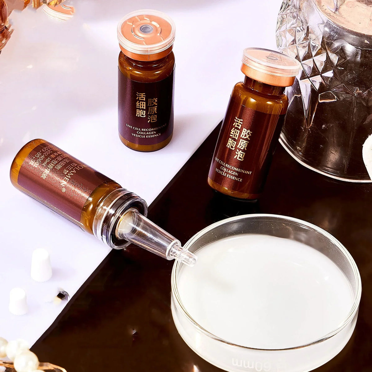 Live Cell Recombinant Collagen Essence Firming Anti Aging Fade Fine Lines Whitening Brightening Moisturizer Skin Care Cosmetics