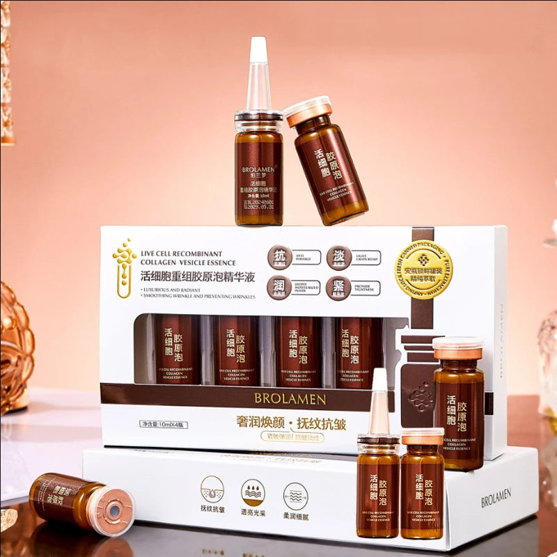 Live Cell Recombinant Collagen Essence Firming Anti Aging Fade Fine Lines Whitening Brightening Moisturizer Skin Care Cosmetics