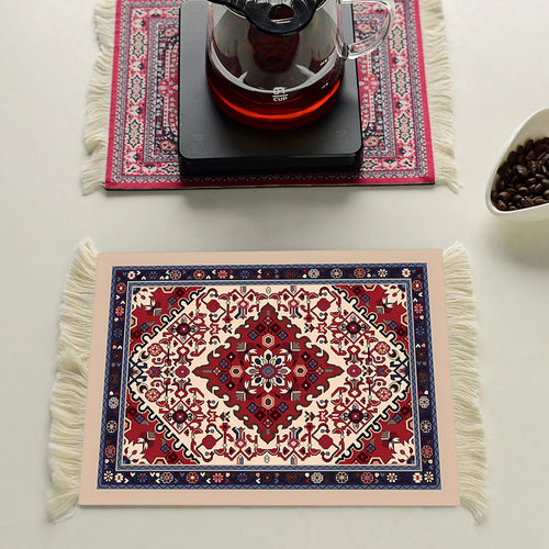 1pc Coffee Mat, Bohemian Style Coffee Pad Cup Mat, Multi-purpose Anti-slip Placemat, Coaster Coffee Accessories