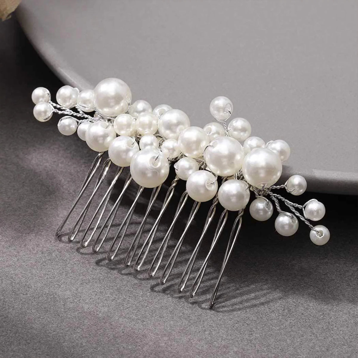 Bridal Hair Comb Pearl Tiaras for Women Wedding Hair Accessories Fashion Flower Hairpin Girl Lady Hairband Marriage Hair Jewelry