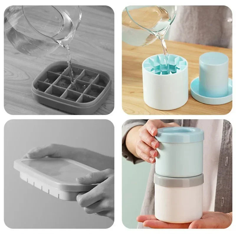 Round Ice Bucket Ice Cube Mold Summer Homemade DIY Refrigerator Freeze Ice Maker Creative Barware Tools