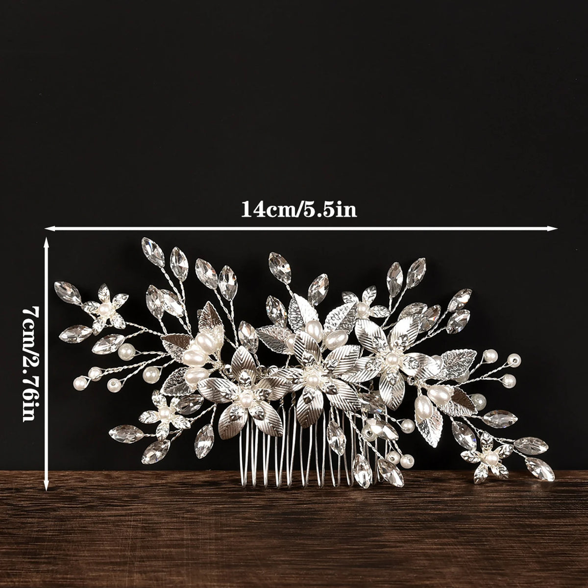 Bridal Hair Comb Pearl Tiaras for Women Wedding Hair Accessories Fashion Flower Hairpin Girl Lady Hairband Marriage Hair Jewelry