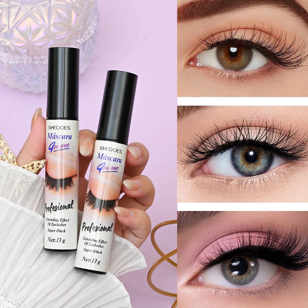 4D mascara is long-lasting, slender, curled and dense, waterproof, sweat-proof and non-smudging.